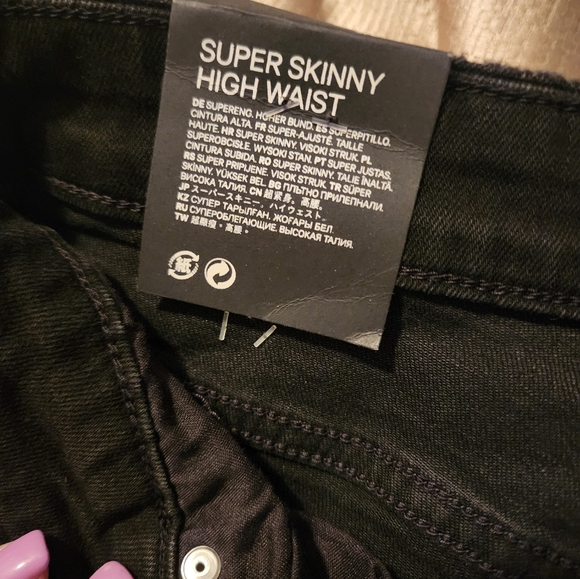 H&M Black Sequin Jeans size 10 - Picture 2 of 8